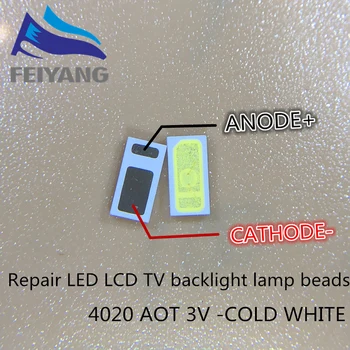 1000pcs AOT LED подсветка средна мощност LED 0.5W 3V 4020 48LM студено бяло LCD подсветка за телевизионно приложение 4020C-W3C4 EVERLIGHT