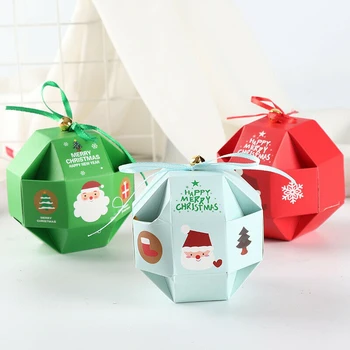 10Pcs/Set 2023 Коледна кутия за бонбони Подаръчни торбички Весела Коледа DIY Начало парти декор Коледа елен Дядо Коледа бисквитка бонбони пакети
