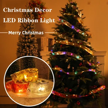 2024 Коледни светлини LED панделка Коледа дърво орнаменти фея светлина DIY светлина низ за коледна украса Начало декор Navidad