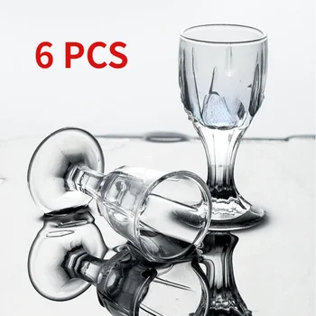 6бр Шот стъкло 10ml Чаша за стъклени спиртни напитки с малък капацитет Чаша за бокал Чаша за вино Диспенсър за вино на едро Прозрачни чаши за пиене