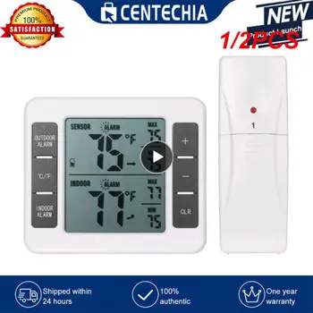 1/2PCS Безжичен цифров хладилник алармен термометър хладилник домашен вътрешен външен сензор термометър часовник захранван на батерии