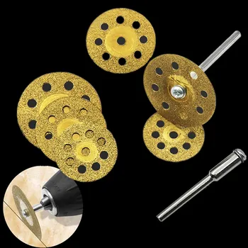 10pcs диамантен режещ диск трион стъкло метал керамични скъпоценни камъни отрязани колело Dremel бормашина ротационен инструмент със свързващ джолан