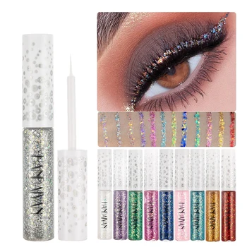 12-цветна течна очна линия Сенки за очи Jelly Colorful грим за очи Sequins Stage Performance Сенки за очи