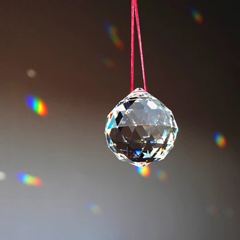 15MM 1 парче прозрачно стъкло призма части кристал Фън Шуй топка кристал фасетиран топка за осветление / сватба стая / прозорец декор