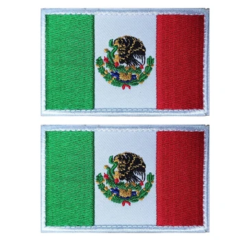1Pcs Мексико флаг кръпка за дрехи, шапки, раници, DIY декоративна бродерия апликация, 5 см * 8 см