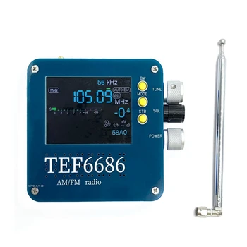 1Set TEF6686 радиоприемник Full FM/AM/Short Wave HF/LW радиоприемник с телескопична антена Blue
