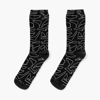 2022 Схема на веригите (Черно BG) Чорапи отопляеми чорапи ярки жартиери чорапи Смешни чорапи Ръгби Мъжки чорапи Луксозна марка Дамски