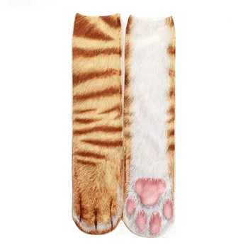 3D жени смешно печат животински чорапи Kawaii сладък случайни щастлив мода високо глезена чорапи за мъже жени чорапи