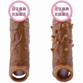 3D пенис ръкав пенис разширения презерватив мъжки разширяването за мъже забавяне спрей масажор пенис удължител възрастни секс играчки