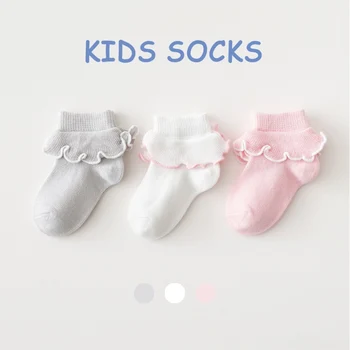 3Pcs памук меки бебешки чорапи дишаща лятна пролет окото новородено деца малко дете чорапи момчета момичета бебе нехлъзгащи къси чорапи
