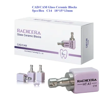 5PCS CAD / CAM стоматологичен литиев стъклокерамичен блок C14 Li-дисиликатно стъкло керамика блокове 18 * 15 * 13mm Rachcera дентална керамика блок