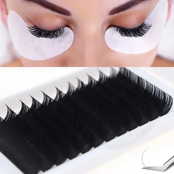C/D Curl New Fashion Easy Fan False Eyelash Extensions Professional Mink Lashes Wholesale M Shape Individual Lashes For Makeup