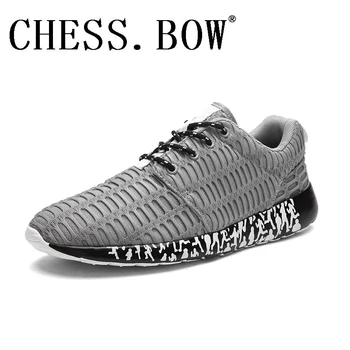 CHESS.BO Обувки за бягане Летни нови мъжки маратонки Дантела нагоре Нисък връх обувки за джогинг Мъж Атлетични обувки Дишаща продажба