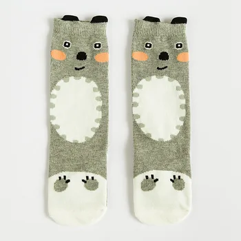 Creative Детски Mid тръба чорапи ивици памук карикатура животни чорапи есен зима бебе топло против хлъзгане меки чорапи на едро
