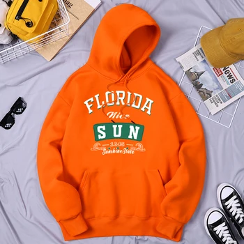 Florida Nice Sun 1845 Sunshine States Streetwears Men's Basic Hip Hop Streetwear Warm Hooded Fashion Graphics Анцуг Мъжки