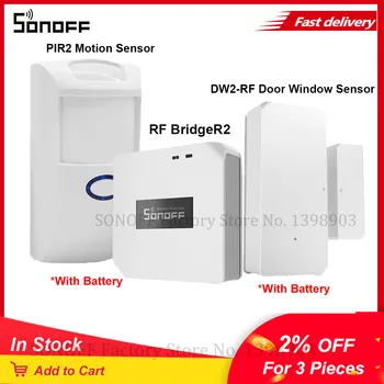 Itead SONOFF DW2 RF 433MHZ Безжичен сензор за врати / прозорци PIR2 сензор за движение Интелигентна домашна сигурност работи със SONOFF RF мост