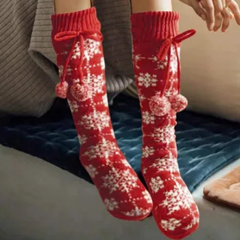 Knittin чорапи дамска мода памук среден модел отпечатани топка декорация чорапи плътен цвят красива дишаща меки чорапи