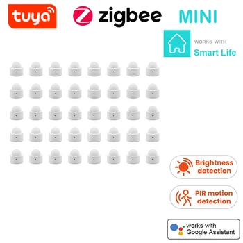 Tuya Zigbee 3.0 Мини PIR превключвател за движение на тялото Ярък лукс светлина пасивен инфрачервен сензор за аларма за крадци за сигурност