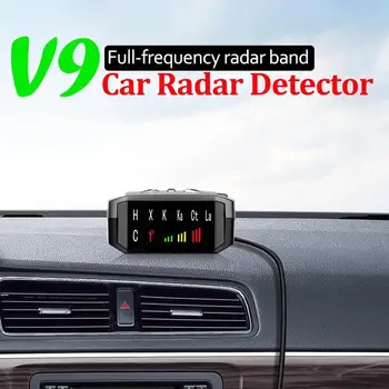 V9 Автомобилен радар детектор Български Руски контрол на скоростта на превозното средство Предупреждение за гласово предупреждение