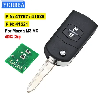 YOUBBA 2 бутон дистанционно Fob флип кола ключ 315Mhz / 433Mhz 4D63 за Mazda 3 M3 Axela 6 M6 Atenza Visteon 41797/41528 41521