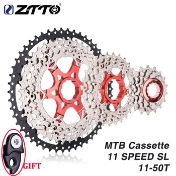 ZTTO MTB Bike 11 Speed 11-50T SL 11v Касета с широко съотношение Ултралек свободен ход 11s Части за планински велосипеди за K7 X1 XO1 XX1