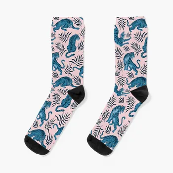 Азиатски тигри и тропически листа Чорапи Чорапи за голф Чорапи за мъже Памук 100% чорапи Мъж Чорапи Жени Мъжки