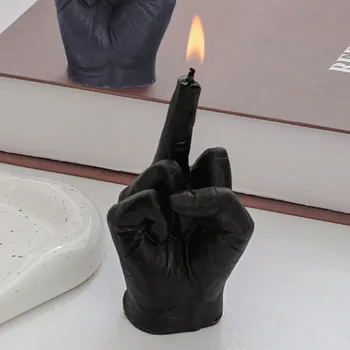 Вертикална средна пръстова свещ за DIY ароматерапия мазилка занаятчийска смола силиконова плесен свещ вземане на предварително восъчни фитили доставки