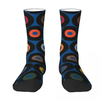 ВИНИЛ синьо Чорапи щастливи чорапи нехлъзгащи се футболни чорапи дизайнерски чорапи спортни чорапи чорапи Дамски чорапи Мъжки