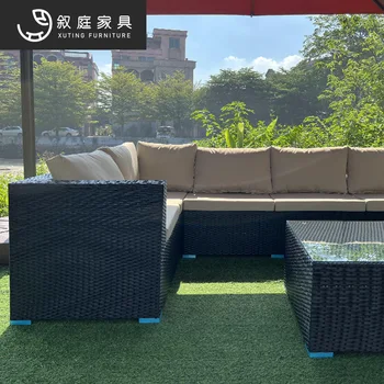 Градинска мебел открит ратан диван открит градина мулти-човек отдих ратан шезлонг комбинация мебели