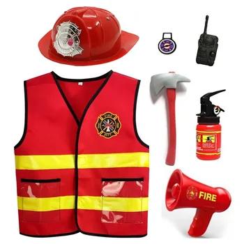 Детски пожарникар косплей Малък пожарникар пожарникар костюм за момче Дете Хелоуин карнавал парти костюми за момчета