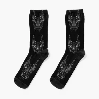 Доберманска глава, доберман кучешки чорапи топли чорапи зимни жени зимни чорапи жени мъжки чорапи