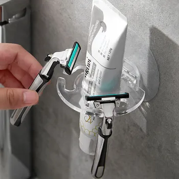 Дозатор самобръсначка стена паста за зъби рафтове държач за баня самозалепваща четка за зъби Mount Squeezer съхранение