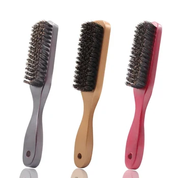 Дървена дръжка Четка за почистване на косъм Фризьорска четка за брада Антистатичен бръснар коса стайлинг гребен бръснене инструменти за бръснене за мъже
