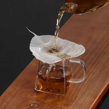 Естествен лист на Бодхи чай изтичане нетна чаена церемония прибори DIY творчески листа Дзен чай изтичане филтър чай церемония аксесоари