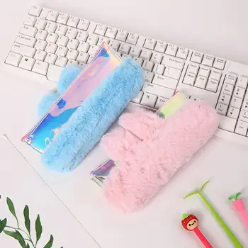 Калъф за молив Creative Cute Plush Rabbit Ear Pen Bag Durable Easy To Carry Stationery Bag For Home School
