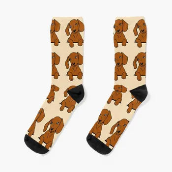 Кафяв дакел кученце в джоба си чорапи kawaii чорапи чорапи естетически против хлъзгане чорапи момче чорапи дамски