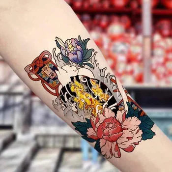 Луна Магазин
 Японски Ukiyo-e котка Heian Fu цвете карикатура временни татуировки водоустойчив фалшив Tatoo тяло Tatto изкуство стикер