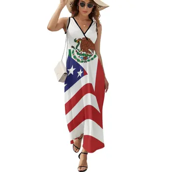 Мексикански Америка Флаг Рокля без ръкави луксозна женска парти рокля Булчински рокли
