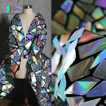 Мода висок клас геометрично огледало лазер TPU градиент плат парти DIY Начало ръчно изработена рокля пола чанта етап фон плат