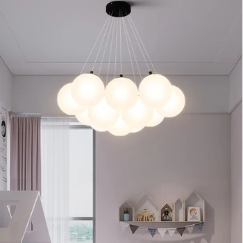 Модерни балончета стъклени топка висулка светлини Nordic полилей ресторант детска спалня хол стоп кухненски висулка лампи G9 LED