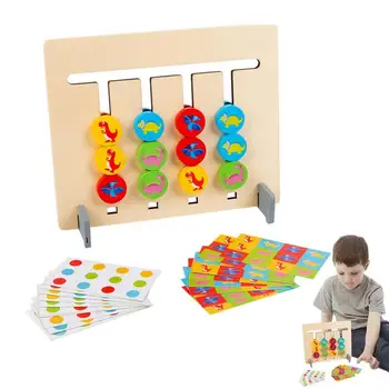 Монтесори играчка слайд пъзел четирицветен слайд пъзел цвят & форма съвпадение мозъчни закачки Монтесори учебни играчки логическа игра