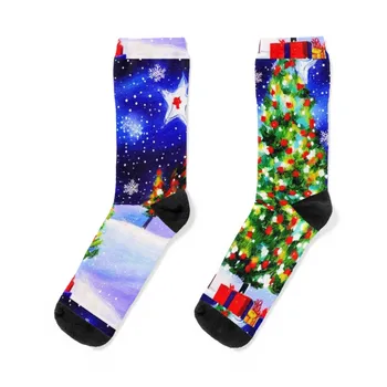 Нагоре Снежни коледни чорапи обувки луксозен чорап Дамски чорапи Мъжки