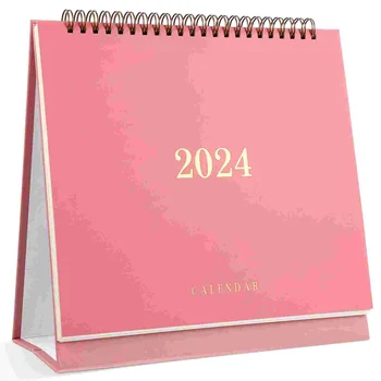 Настолен календар Месечен планировчик Напомняне за празници Календар Настолен календар януари 2024-юни 2025 (розов)