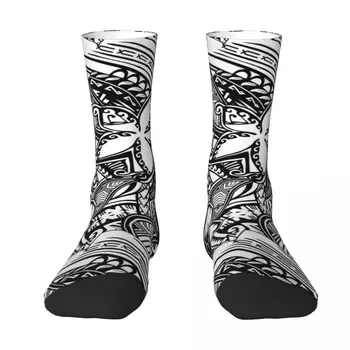 Не винаги е черно или бяло Полинезийски татуировки Чорапи Смешни чорапи Компресионни чорапи Мъжки чорапи Дамски