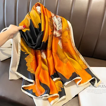 Нов луксозен пролетен шал дамски луксозен дизайн шал коприна гладък шал мек мюсюлмански лента за глава шал плаж 90x180cm