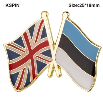 Обединено кралство & Естония Флаг Ревера Значка Приятелство Значка Флаг ПИН
