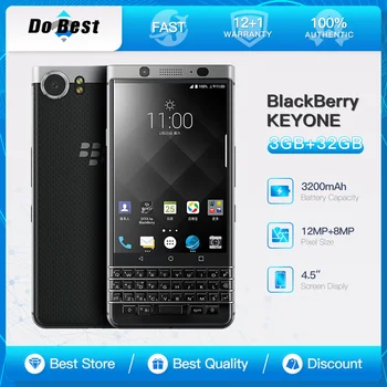 Оригинален BlackBerry Keyone 4.5'' Бар Мобилен телефон BlackBerry K1 3GB + 32GB / 4GB + 64GB 8MP камера Octa Core 4G LTE мобилен телефон