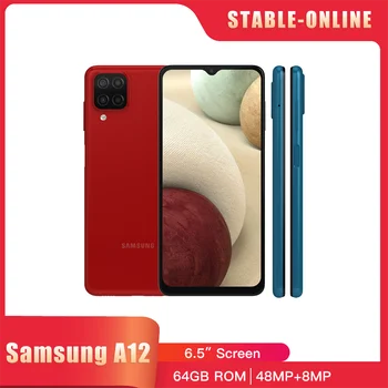 Оригинален Samsung Galaxy A12 A125F 4G мобилен телефон Dual SIM 6.5'' 4GB RAM 64GB ROM 48MP+5MP+2MP*2 Мобилен телефон Android смартфон