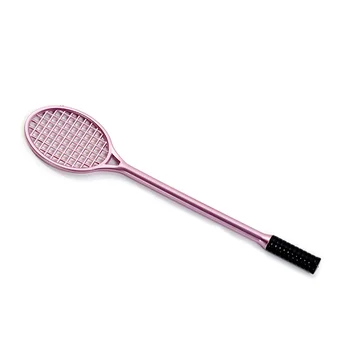 Очарователни тенис ракета писалки 05mm фина точка гел мастило писалки студент канцеларски подарък (розово)