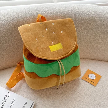 раница жени хамбургер форма шнур регулируема чанта многофункционална раница творчески шнур смешно случайни чанти за жени